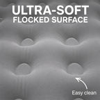 Grey Flocked Single Air Bed for Camping