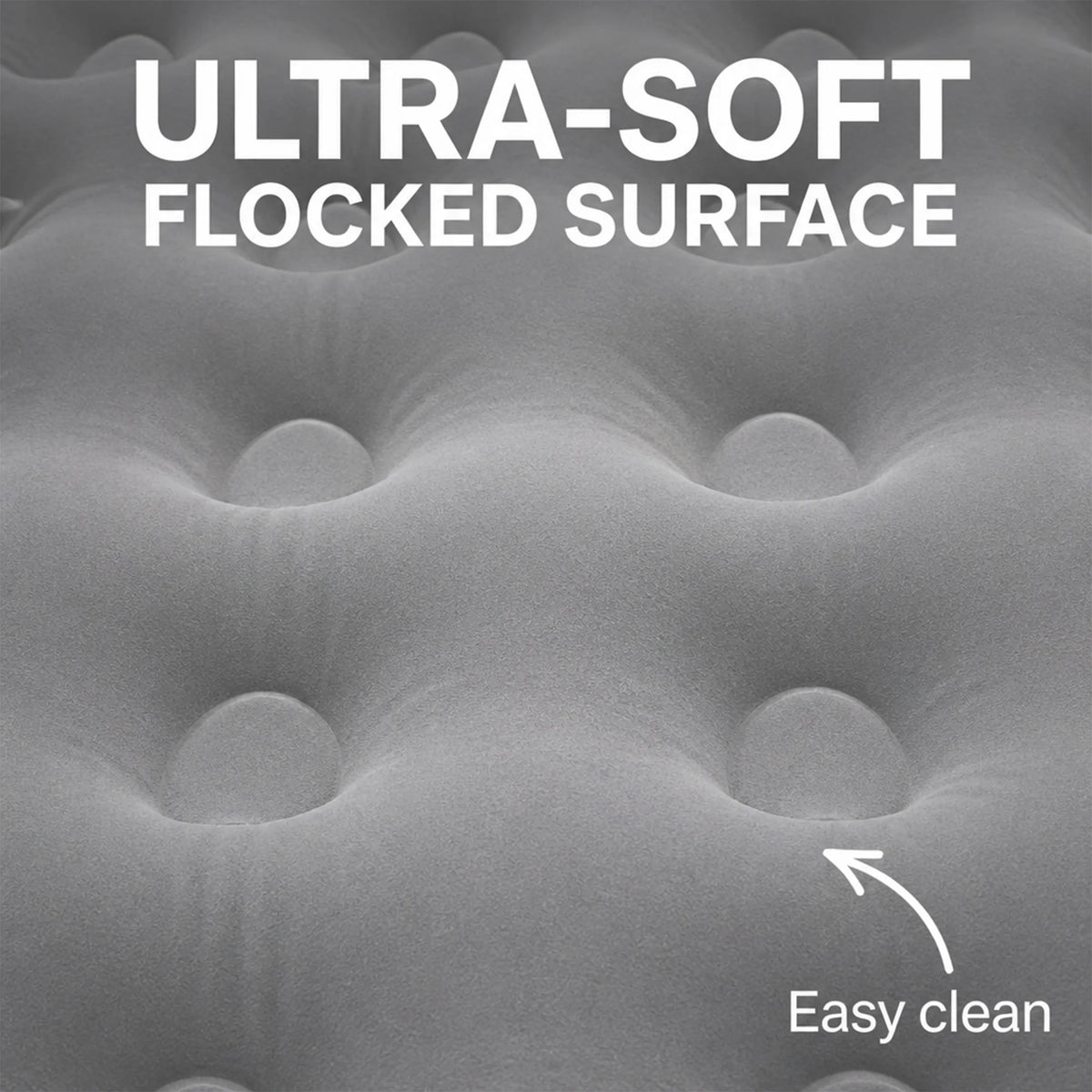 Grey Flocked Single Air Bed for Camping