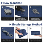 Ultralight Single Air Bed with Built-In Pillow & Foot Pump for Camping