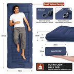 Ultralight Single Air Bed with Built-In Pillow & Foot Pump for Camping