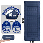 Ultralight Single Air Bed with Built-In Pillow & Foot Pump for Camping
