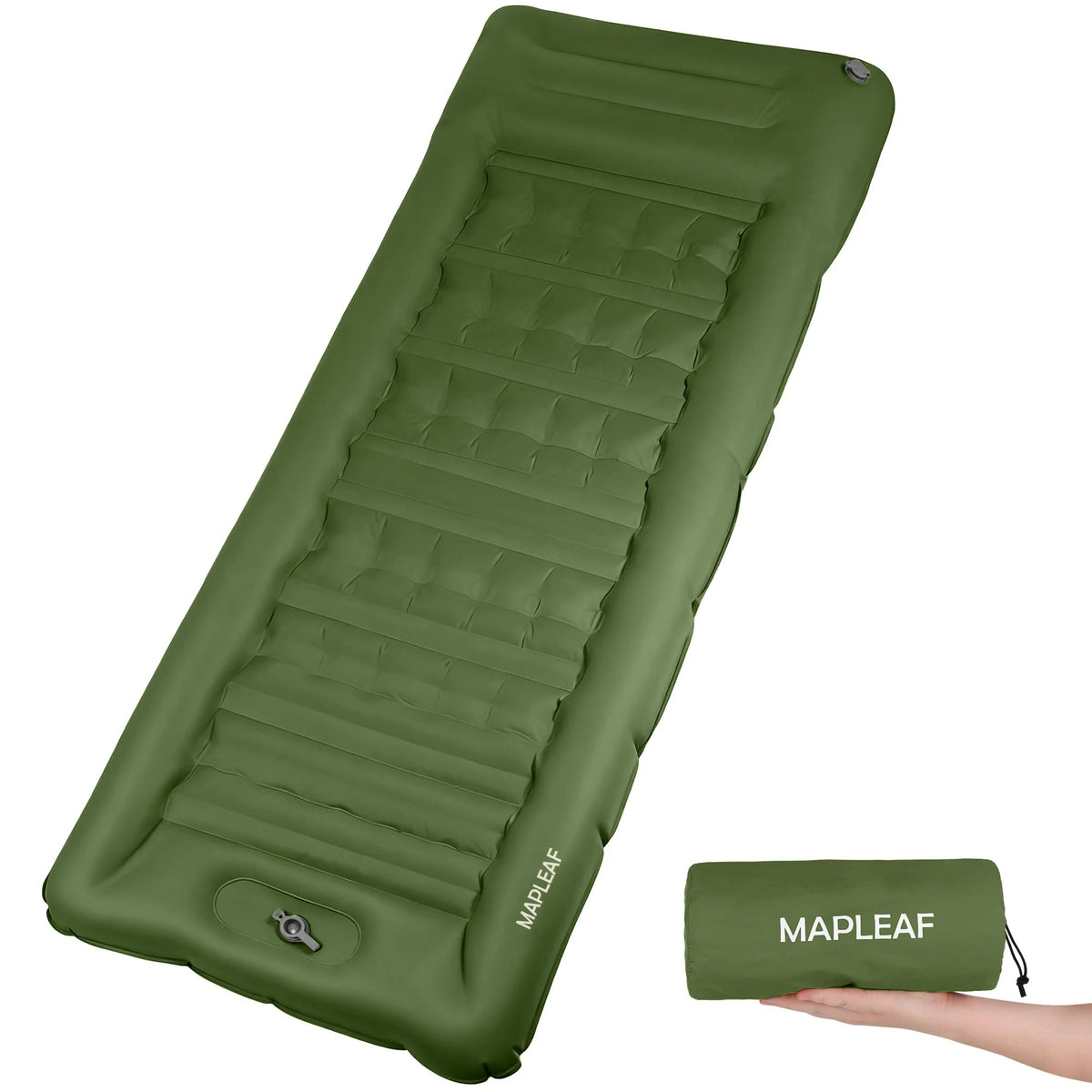 Ultralight Single Air Bed with Built-In Pillow & Foot Pump for Camping