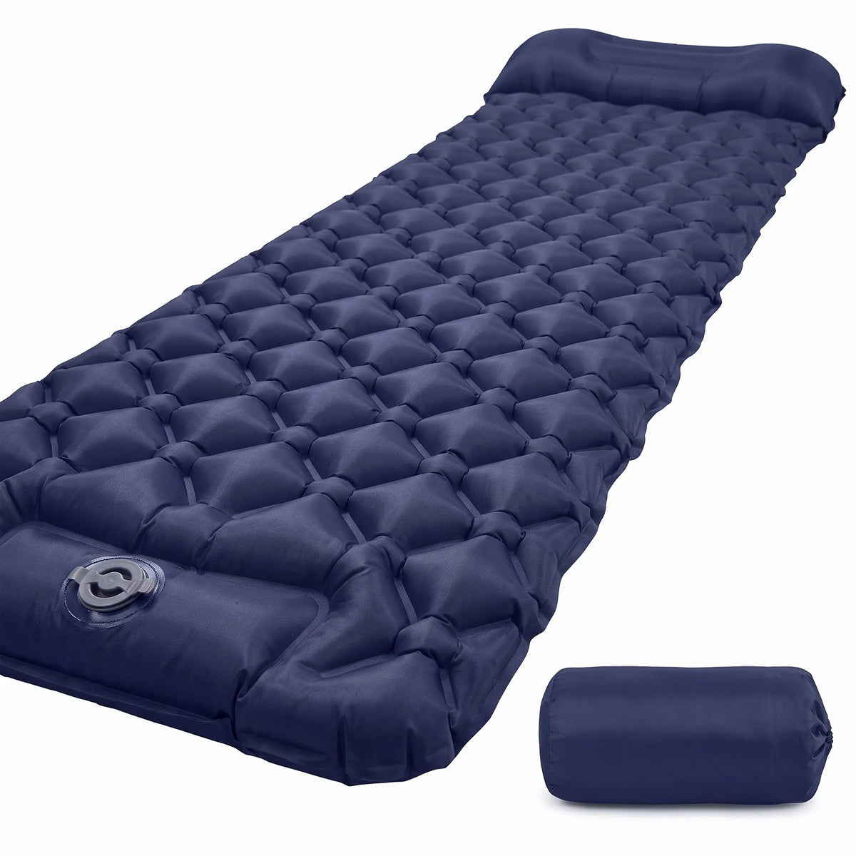 Inflatable Camping Mattress with Built-In Pillows