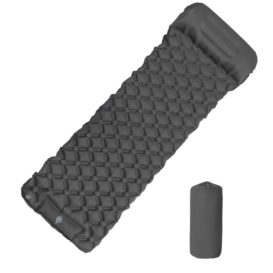 Inflatable Camping Mattress with Built-In Pillows