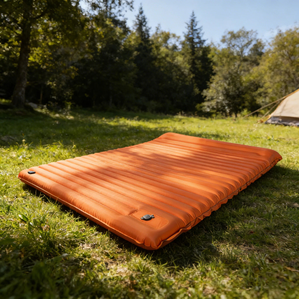 4-Inch Double Air Bed with Built-In Pump, Connectable Design for Camping & Guests