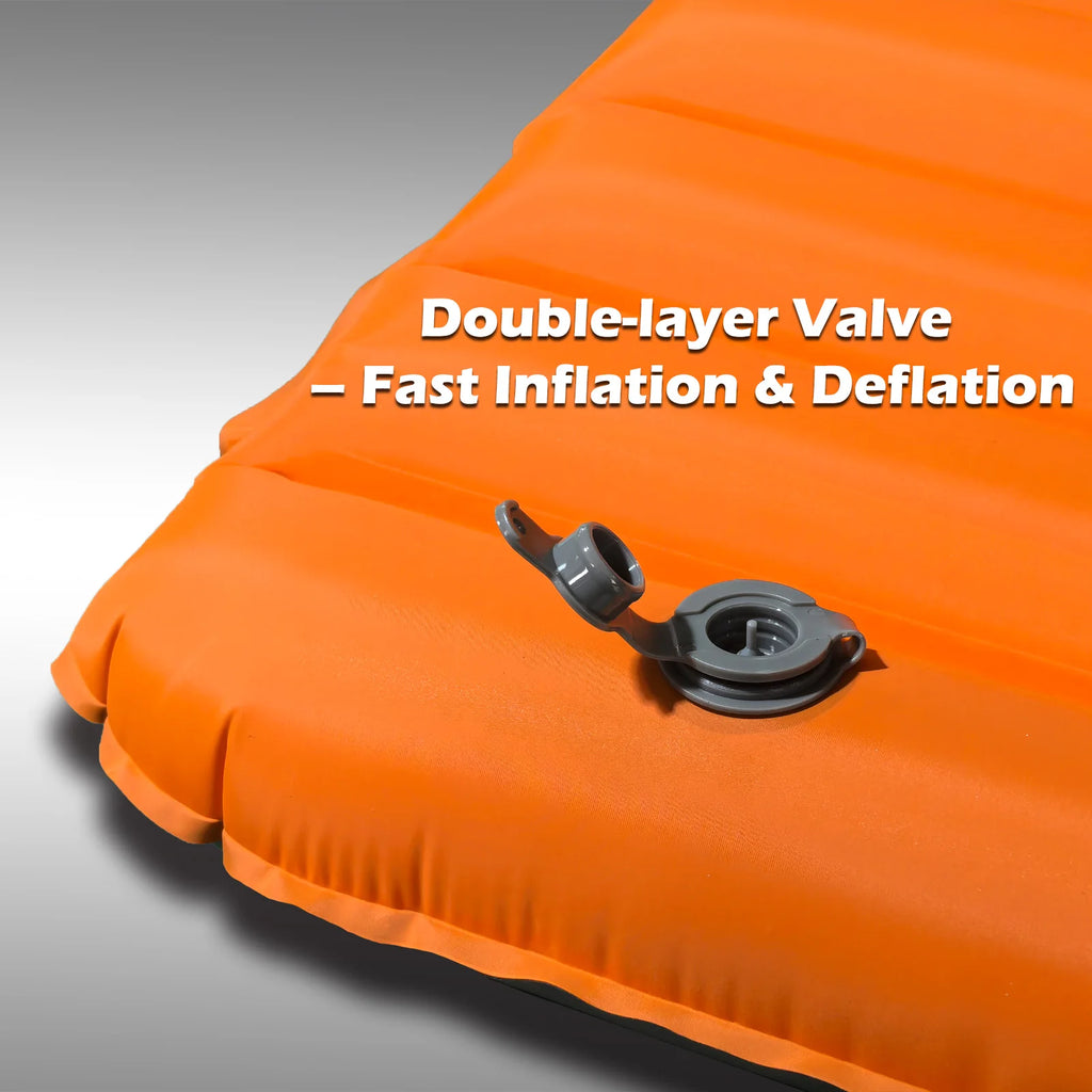 4-Inch Double Air Bed with Built-In Pump, Connectable Design for Camping & Guests