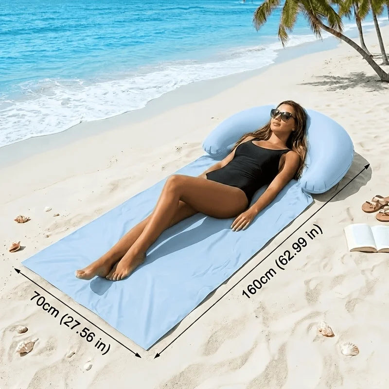 Inflatable Beach Mat with Headrest