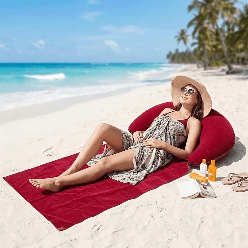 Inflatable Beach Mat with Headrest