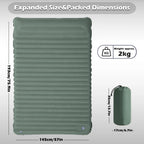 4-Inch Double Air Bed with Built-In Pump, Connectable Design for Camping & Guests