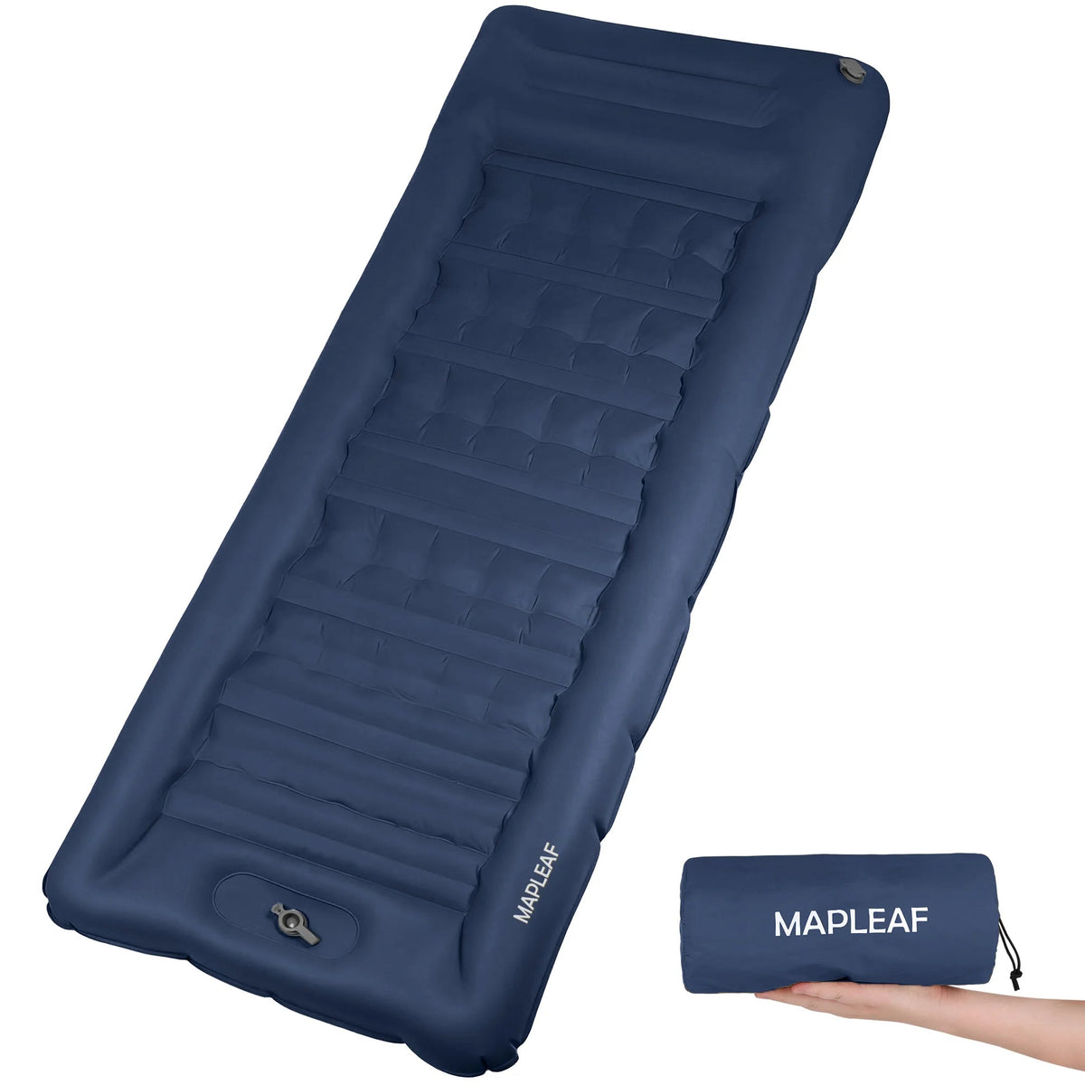 Ultralight Single Air Bed with Built-In Pillow & Foot Pump for Camping