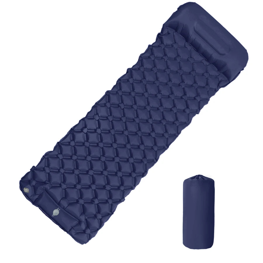 Inflatable Camping Mattress with Built-In Pillows