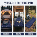 Inflatable Camping Mattress with Built-In Pillows