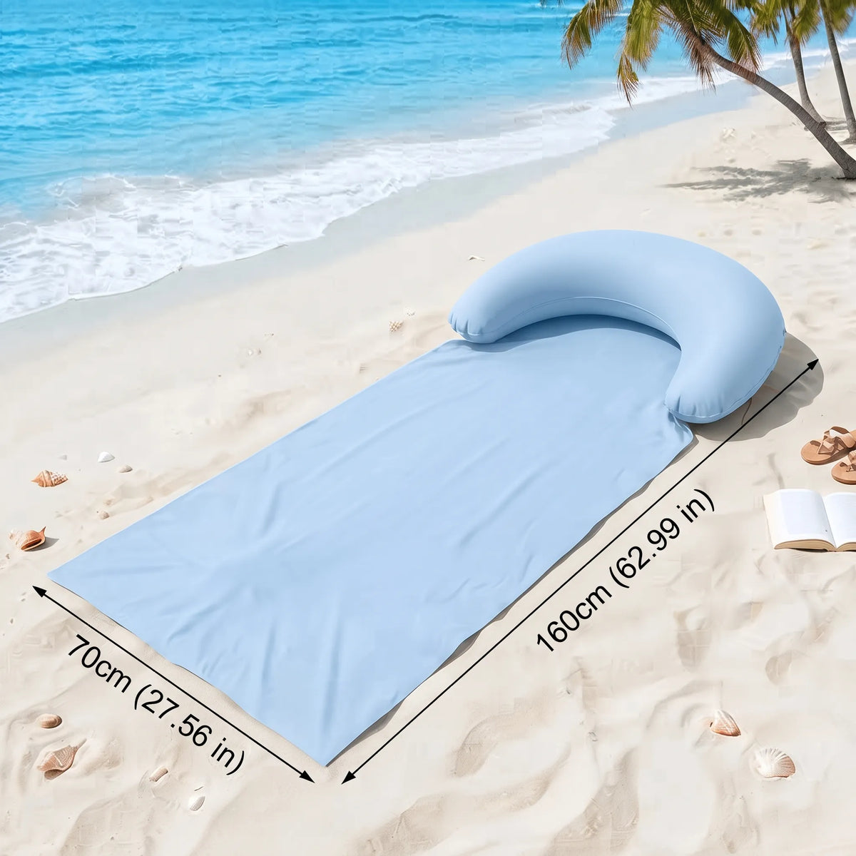 Inflatable Beach Mat with Headrest